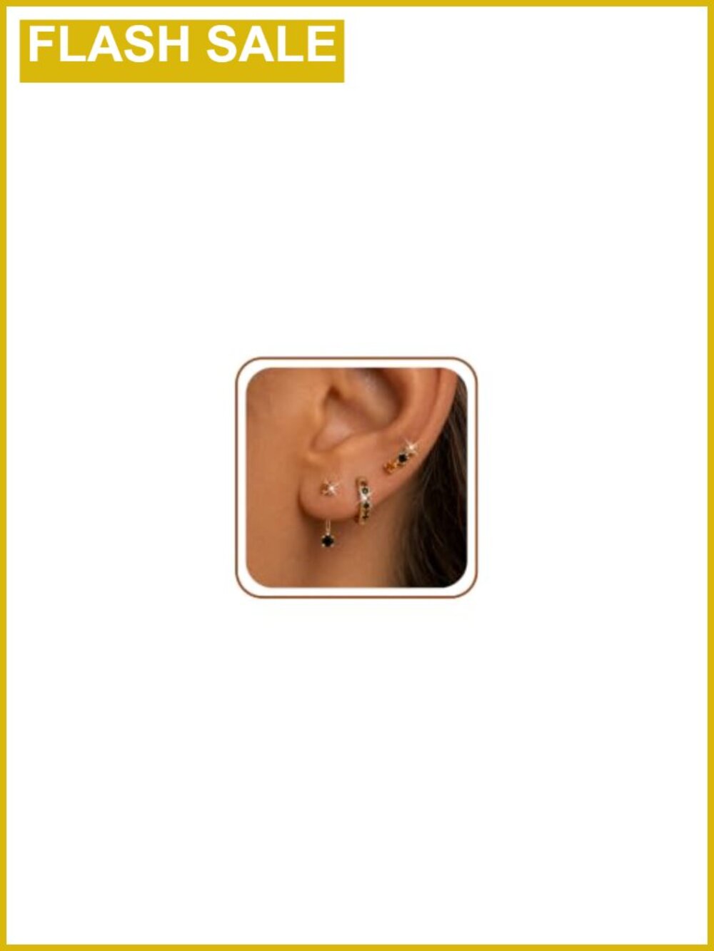 Gold Brass Huggie Hoop Stud Earrings Set for Women Christmas